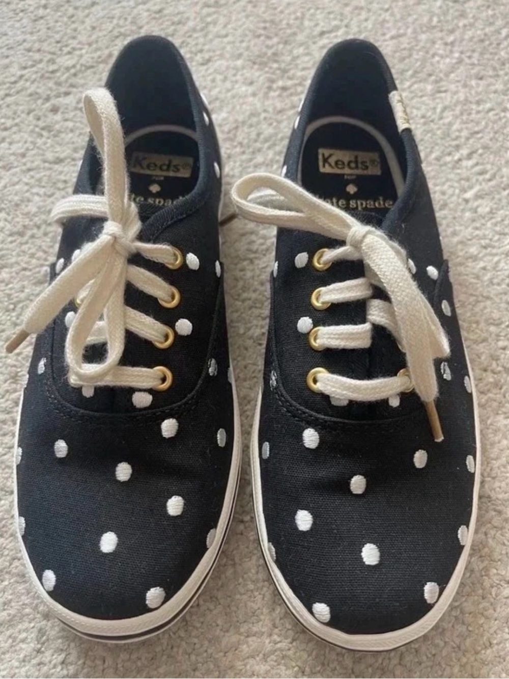 Keds for Kate Spade Black and White Polka Dot Kids Sneakers
